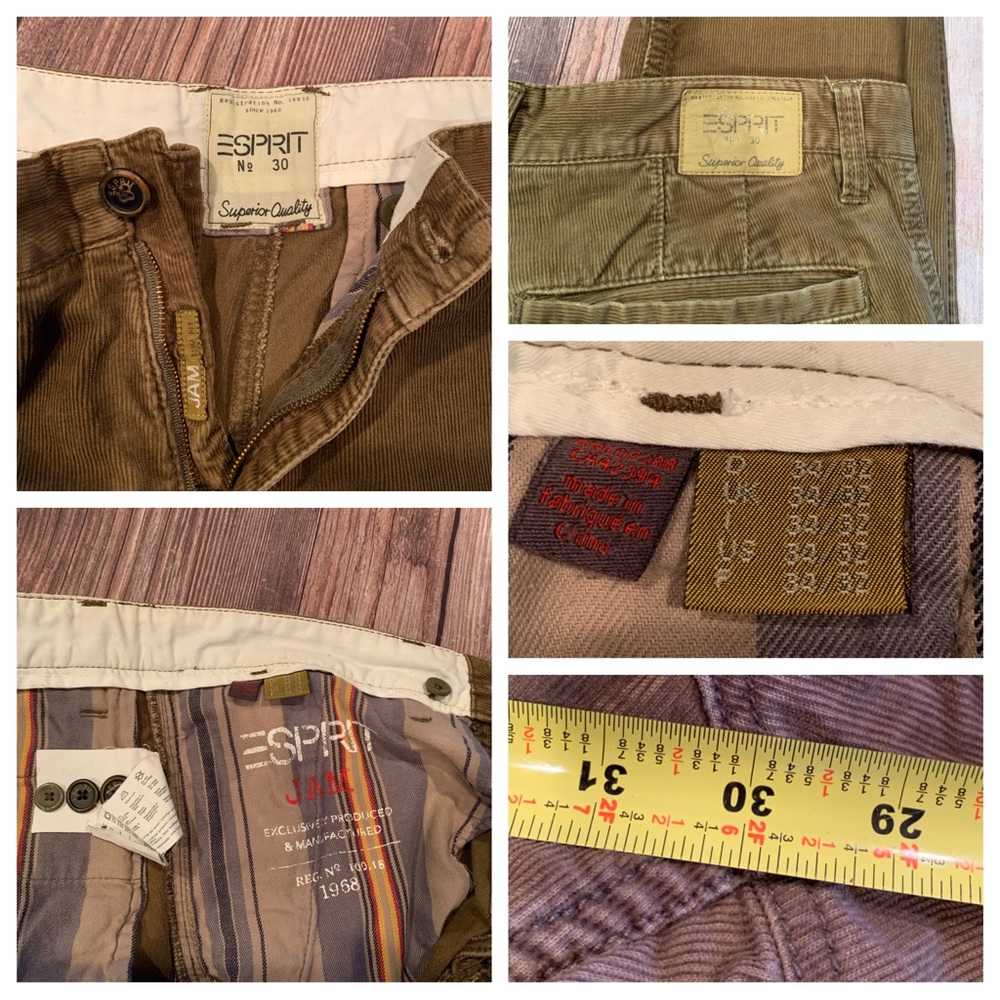 Esprit No 30 corduroy pants size 34
Inseam 30”